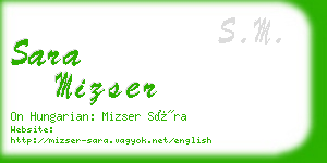 sara mizser business card